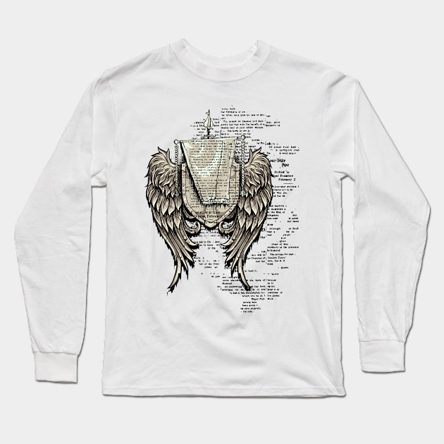 Winged shield and a battle flag Long Sleeve T-Shirt by peace and love